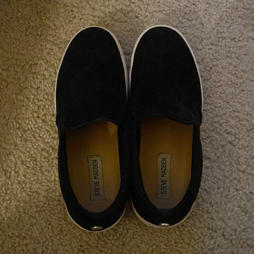 Steve Madden Slip on Sneakers Black Suede